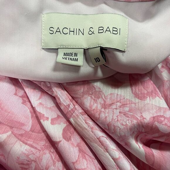 Sachin + Babi Pink and White Halter Maxi Dress - Picture 4 of 7